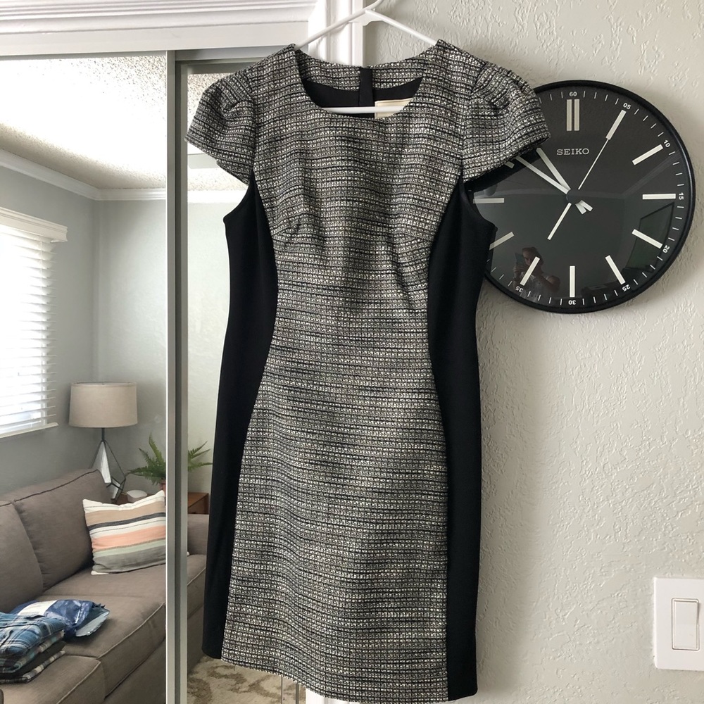 Anthropologie cute black and white sheath dress
